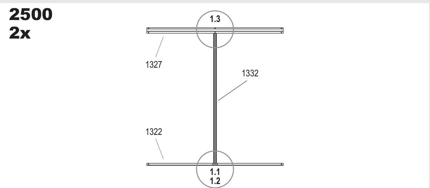 Step 1 drawing, 2500