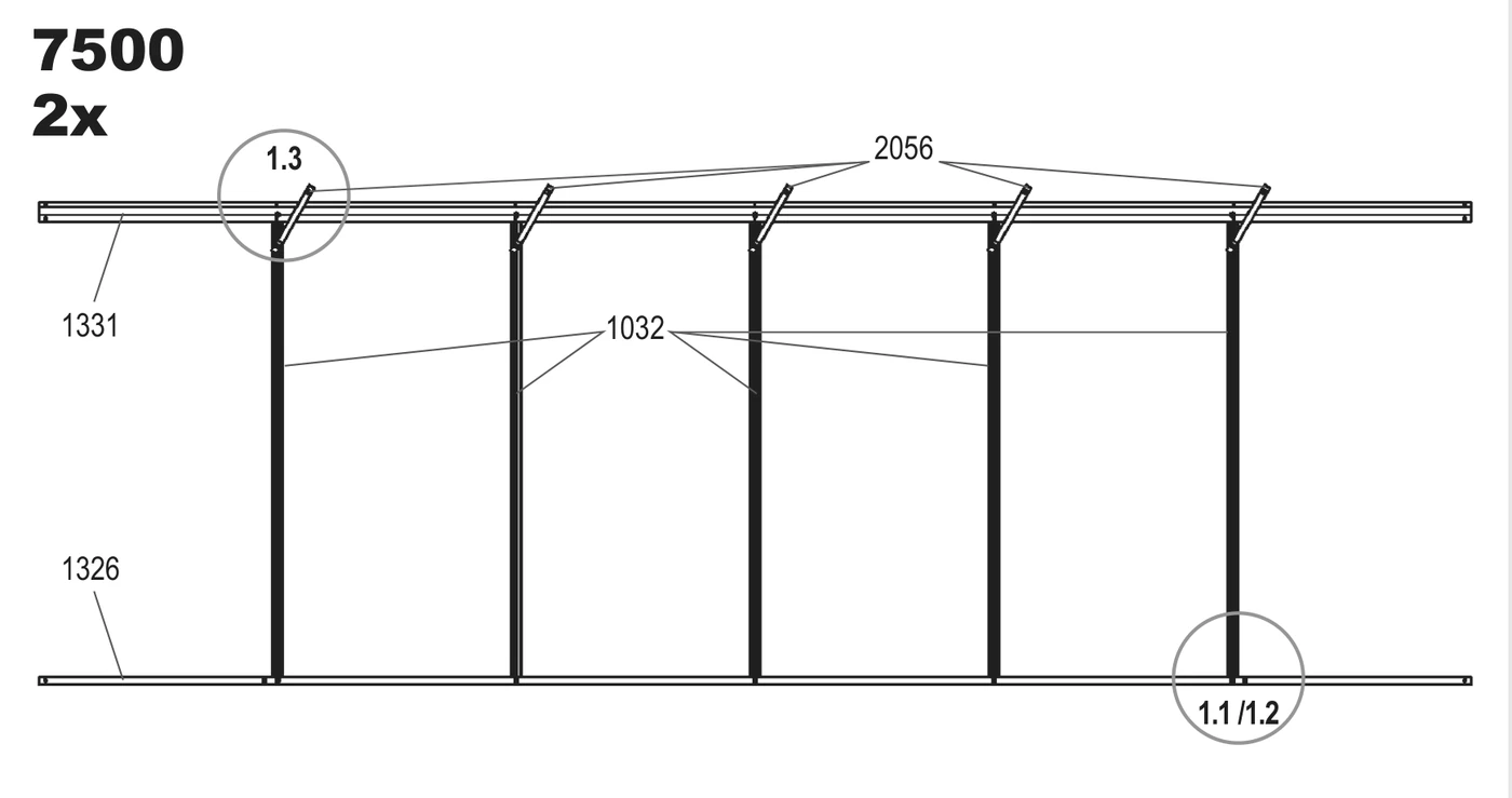 Step 1 drawing, 7500