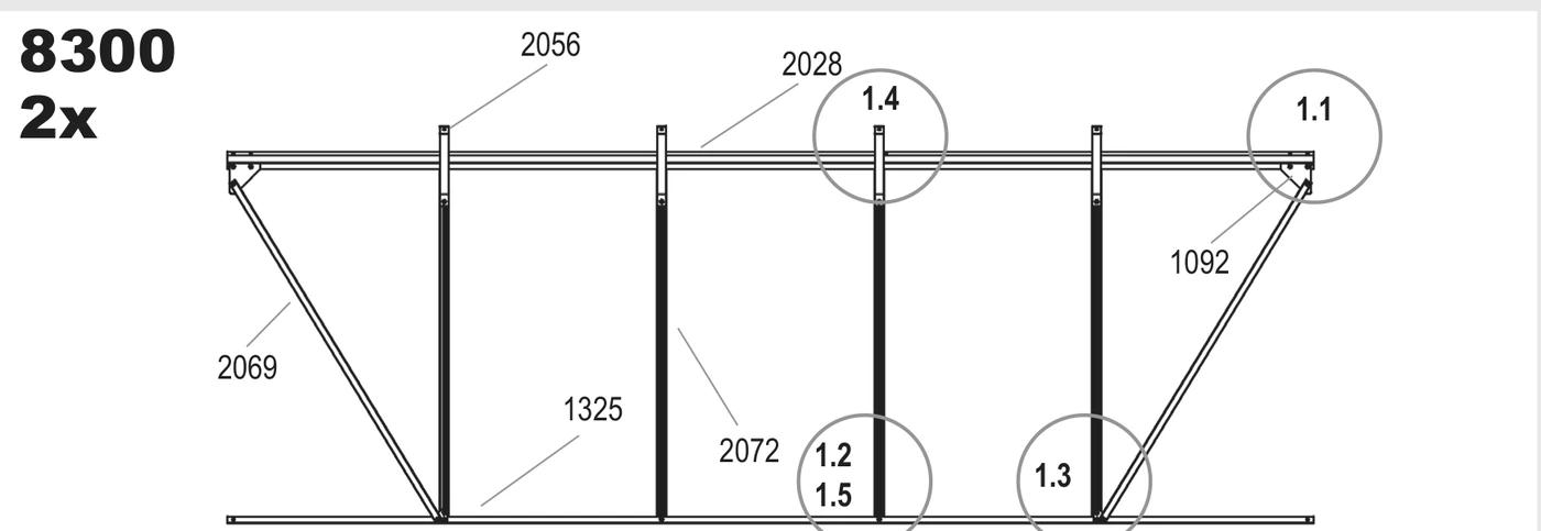 Step 1 drawing, 8300