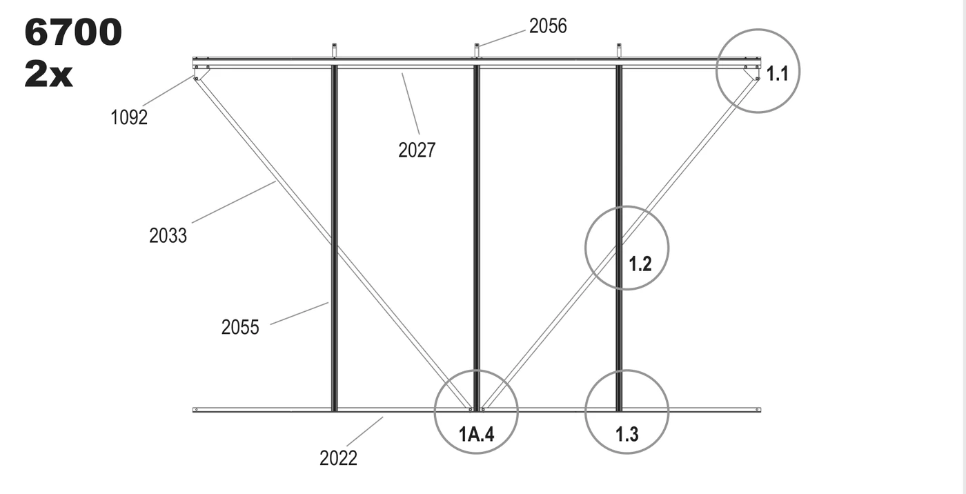 Step 1A drawing, 6700