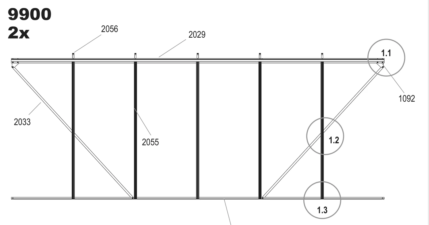 Step 1B drawing, 9900