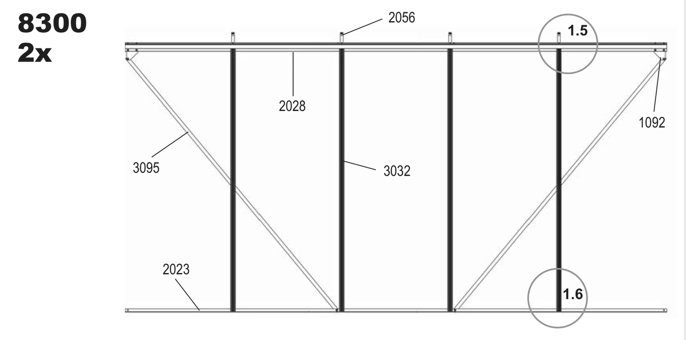 Step 1A drawing, 8300