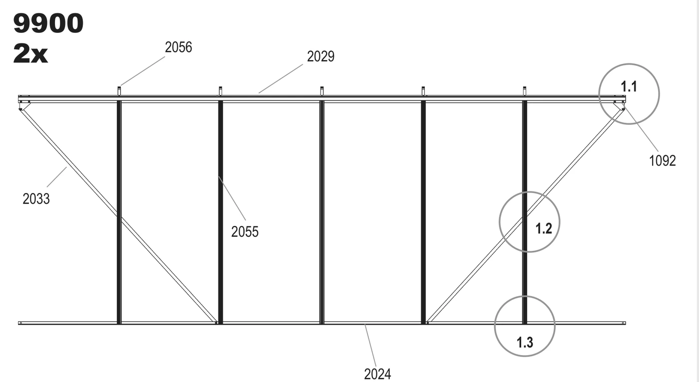 Step 1B drawing, 9900