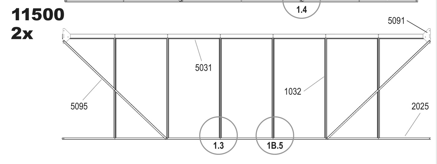 Step 1B drawing, 11500