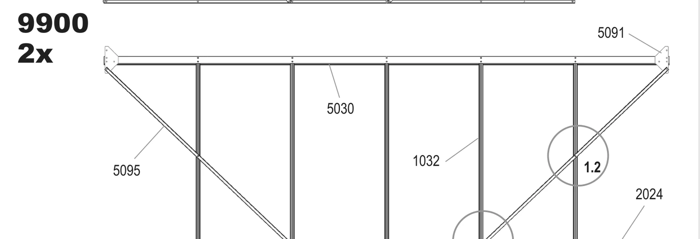Step 1B drawing, 9900