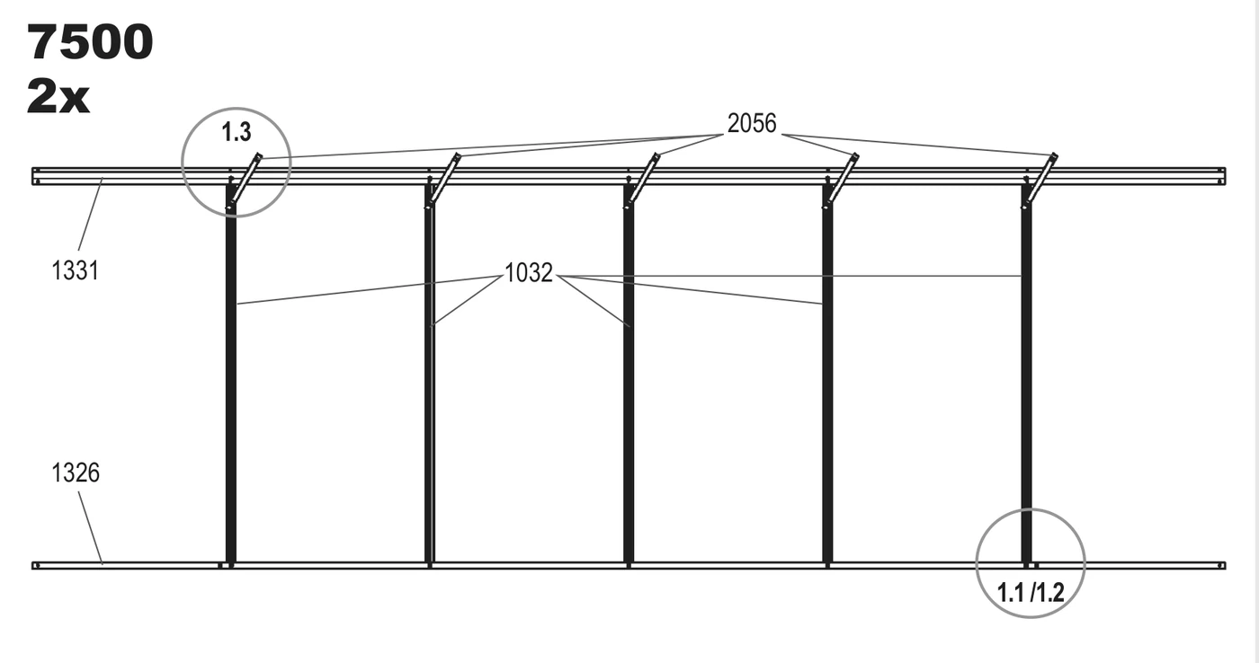 Step 1 drawing, 7500