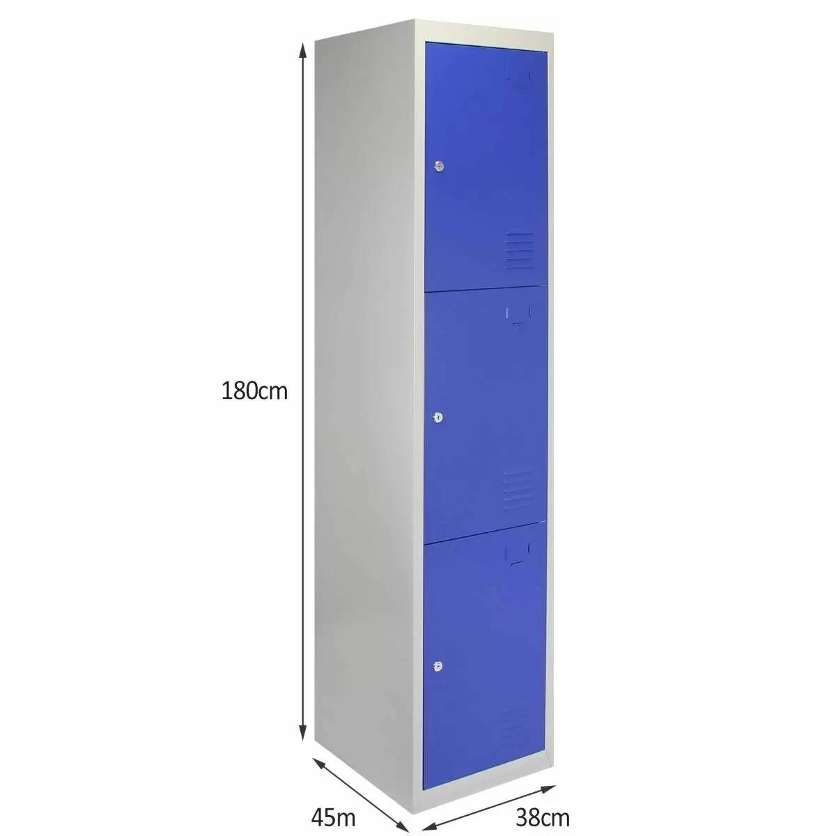 Bulldog 3 Door Storage Locker in Blue Greenhouse Stores