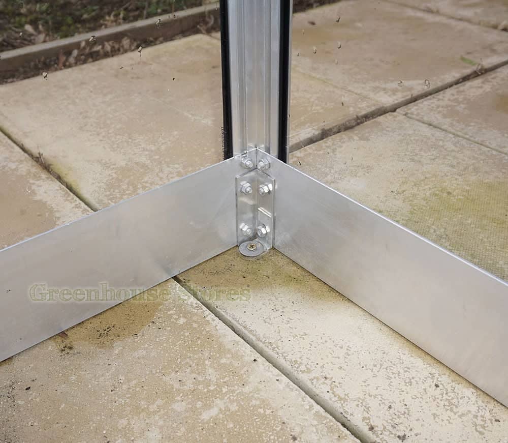 Halls Cotswold Broadway Black 4x8 Lean to Greenhouse Toughened