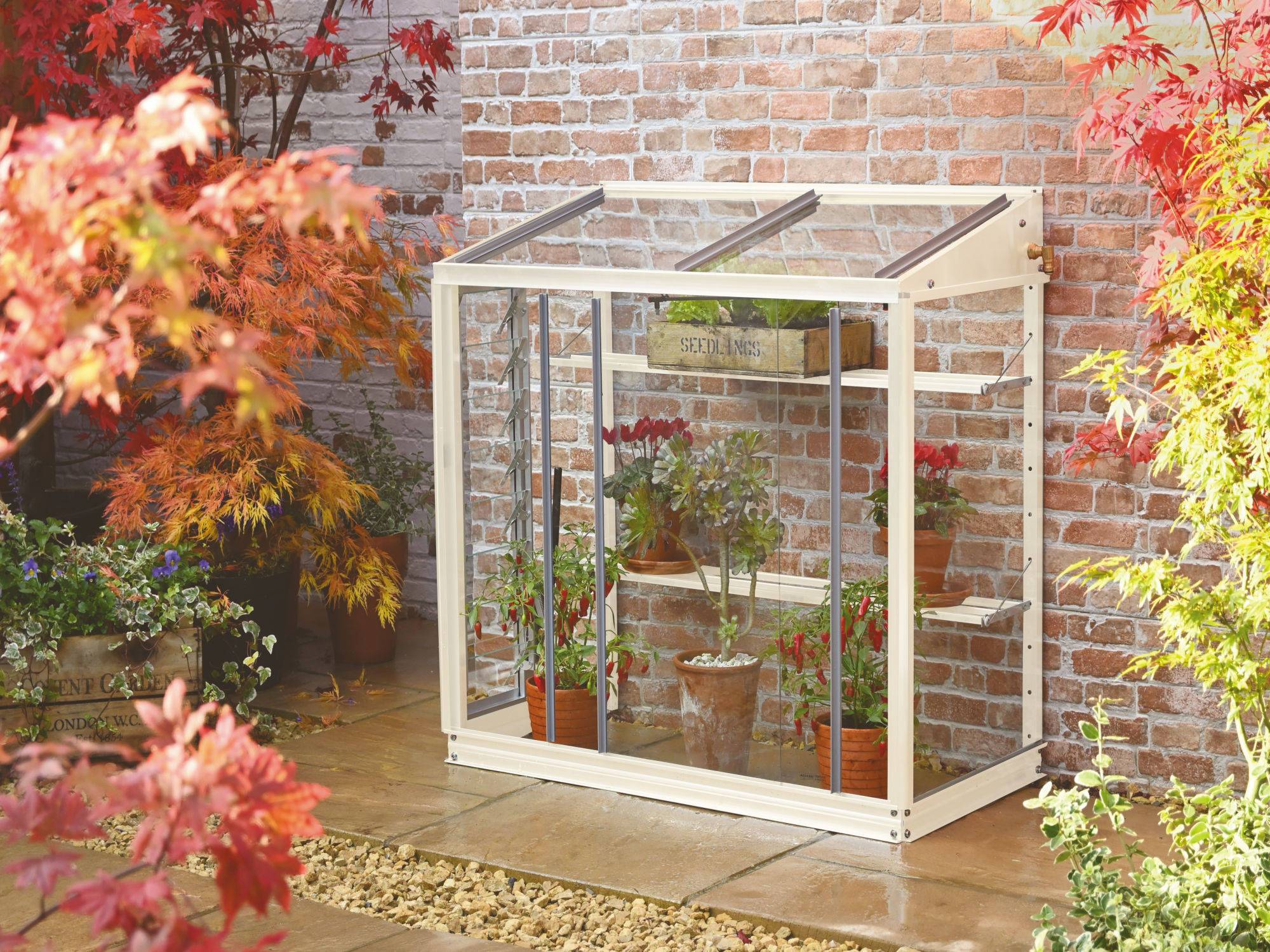 2x3 Lichfield Mini Lean To Greenhouse Toughened