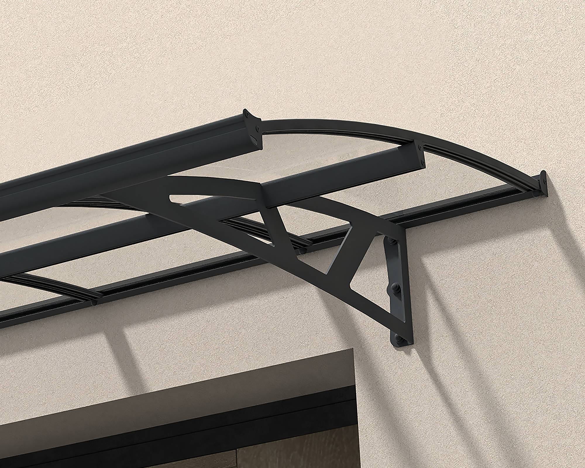 Palram Canopia Bremen 2050 Door Canopy Grey 7x3 - Elbec Garden - View #5