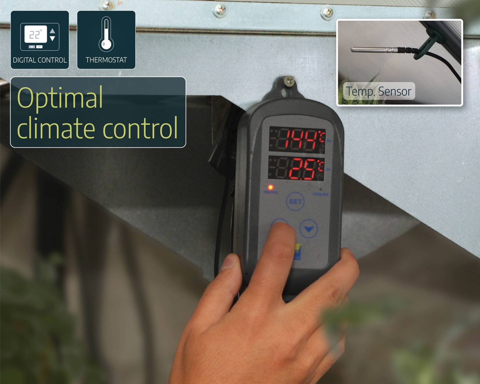 Palram Canopia 2400W Greenhouse Heater with Thermostat