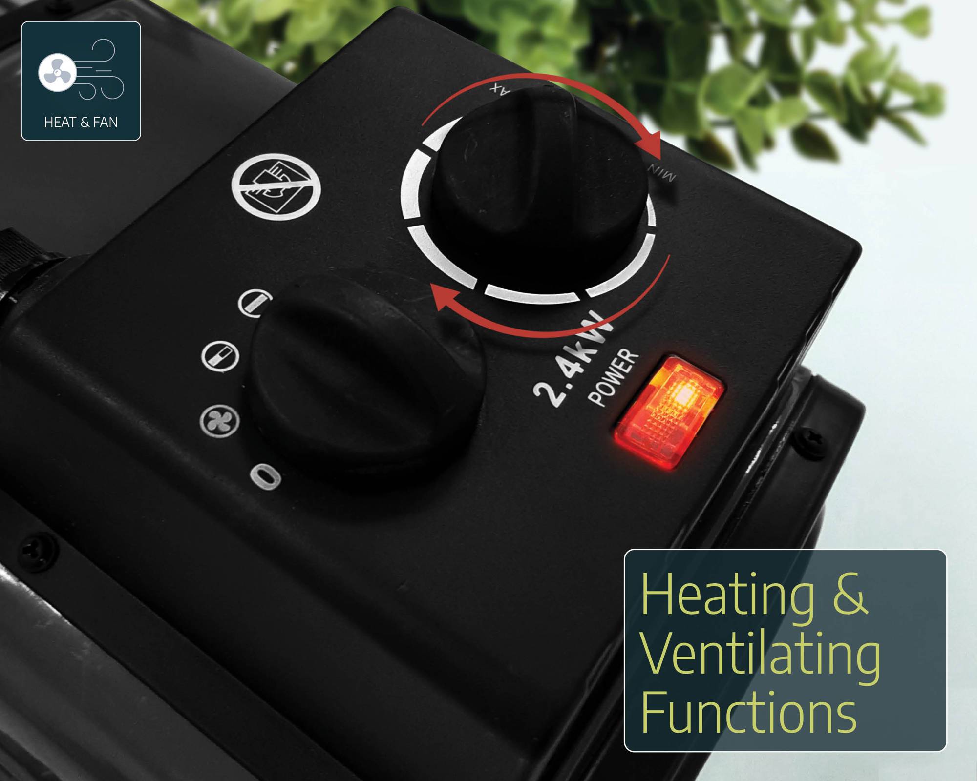 Palram 2400W Greenhouse Heater with Thermostat