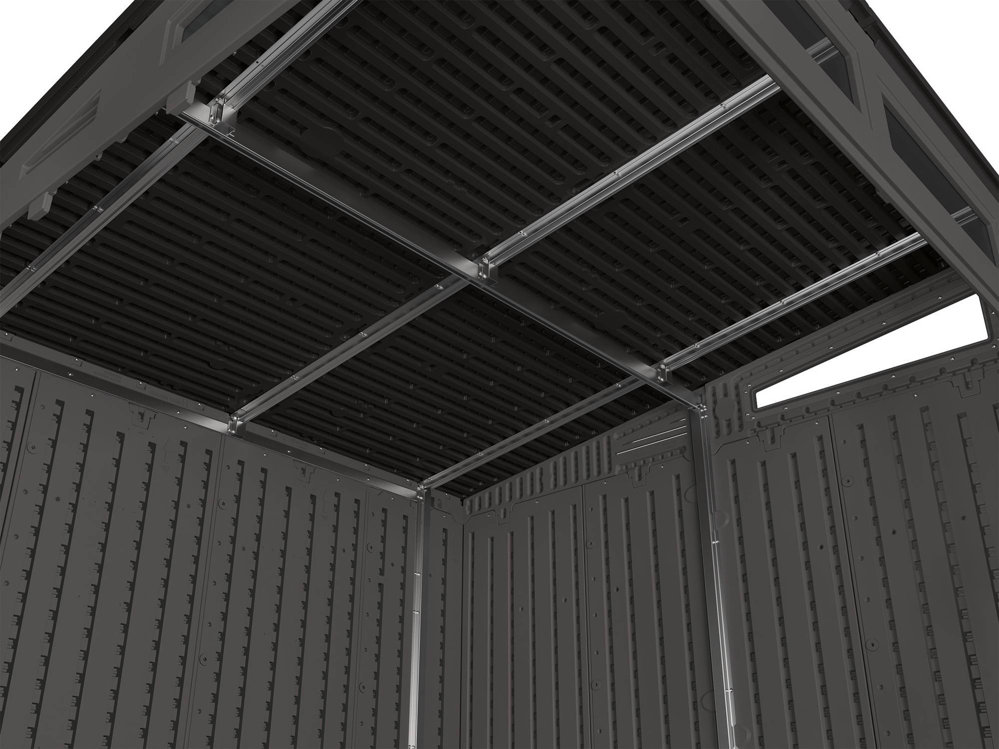 suncast modernist 7x7 pent roof plastic shed