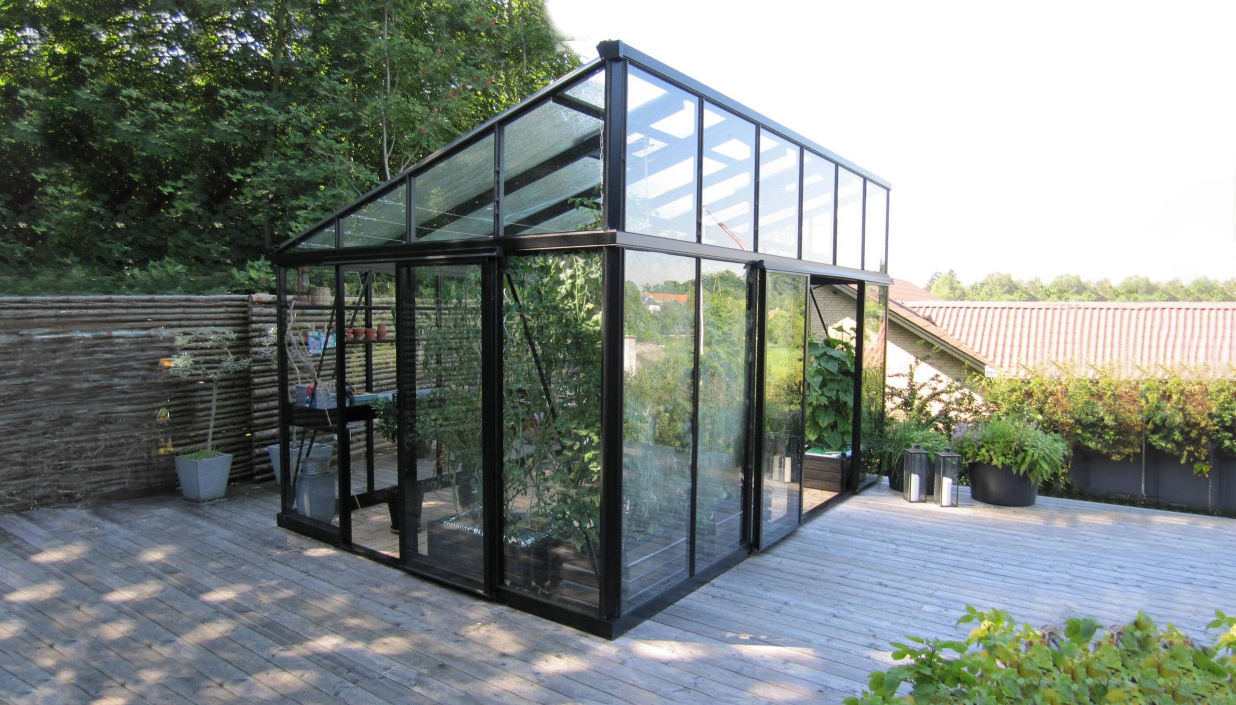 8x10 Janssens Modern Pent Roof Greenhouse