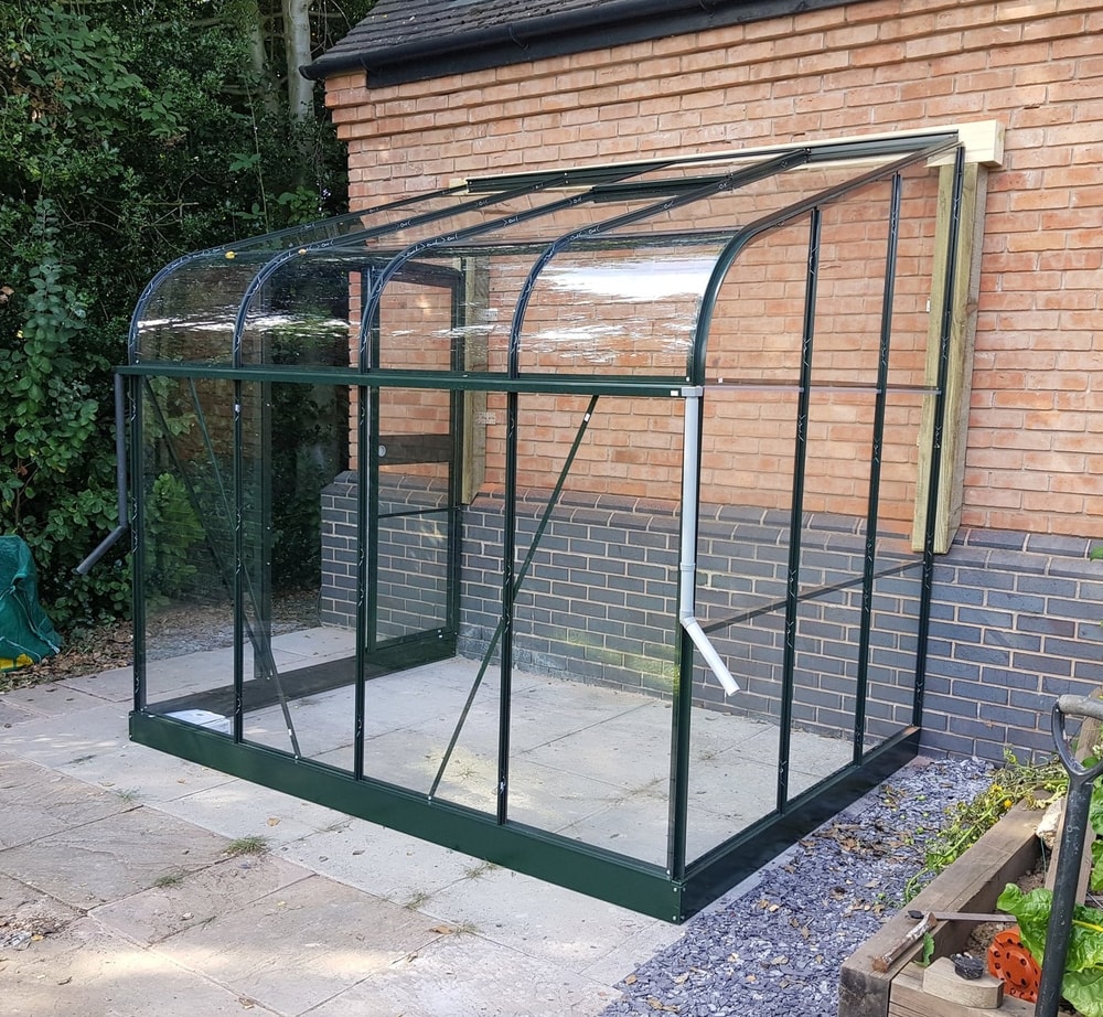 Halls Silverline Green 6x10 Lean to Greenhouse Toughened