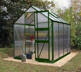 Halls Cotswold Burford Green 8x6 Greenhouse - Polycarbonate Glazing