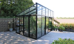 8x12 Janssens Modern Pent Roof Greenhouse