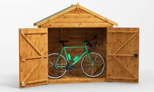 Power 6x2 Apex Wooden Bike Shed