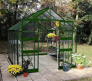 Halls Cotswold Blockley Green 8x10 Greenhouse - Horticultural Glass