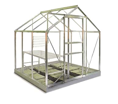 6x6 Halls Popular Greenhouse - Toughened Glass