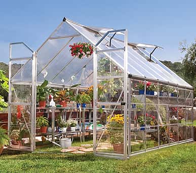 Palram - Canopia Essence Silver 8x12 Greenhouse - Polycarbonate Glazing