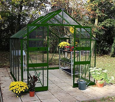 Halls Cotswold Blockley Green 8x10 Greenhouse - Toughened Glazing