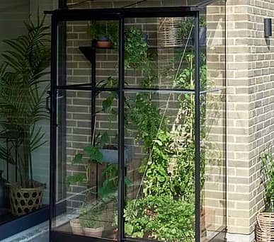 2x4 Halls Qube Lean to Greenhouse - Toughened Glazing