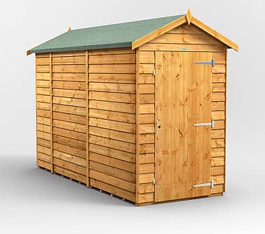 Power 4x10 Windowless Overlap Apex Wooden Shed