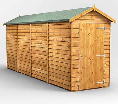 Power 4x16 Windowless Overlap Apex Wooden Shed