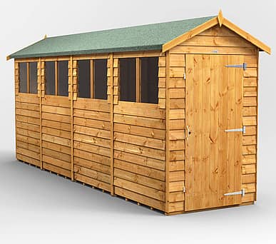 Power 4x16 Overlap Apex Wooden Shed