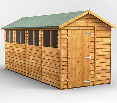 Power 6x16 Overlap Apex Wooden Shed