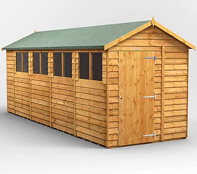 Power 6x18 Overlap Apex Wooden Shed