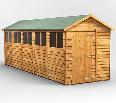 Power 6x20 Overlap Apex Wooden Shed
