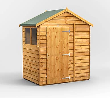 Power 6x4 Overlap Apex Wooden Shed