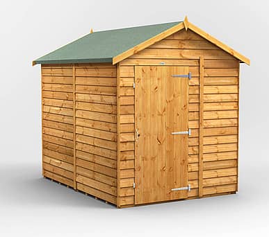 Power 6x8 Windowless Overlap Apex Wooden Shed