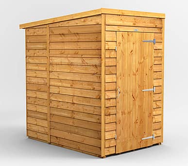 Power 6x4 Windowless Overlap Pent Wooden Shed