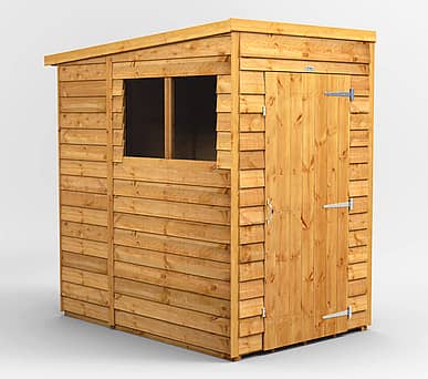 Power 6x4 Overlap Pent Wooden Shed
