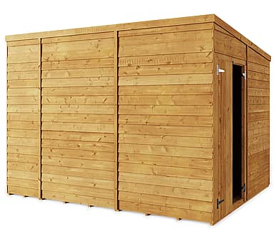 10x8 Windowless Pent Overlap Wooden Shed