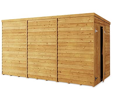 12x6 Windowless Pent Overlap Wooden Shed