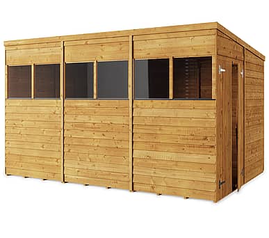 12x8 Pent Overlap Wooden Shed