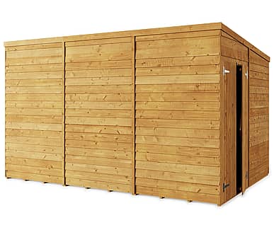 12x8 Windowless Pent Overlap Wooden Shed