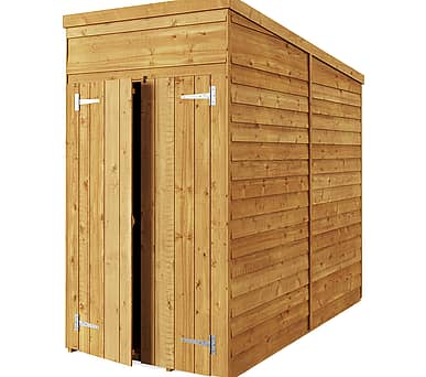 4x8 Windowless Pent Overlap Wooden Shed