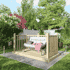 Power 4x8 Wooden Decking Kit with Three Handrails