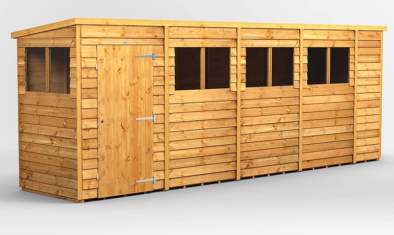 Power 4x18 Overlap Pent Wooden Shed