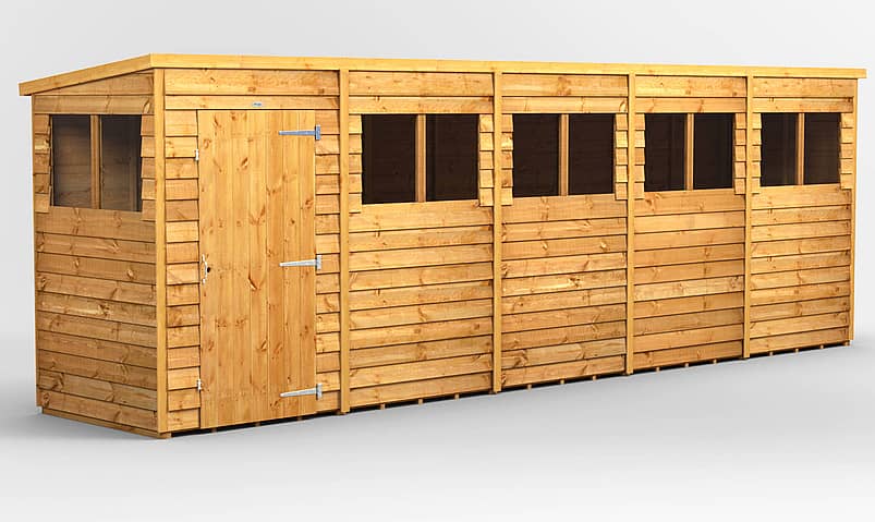Power 4x20 Overlap Pent Wooden Shed