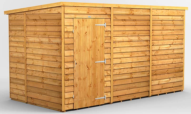 Power 6x12 Windowless Overlap Pent Wooden Shed