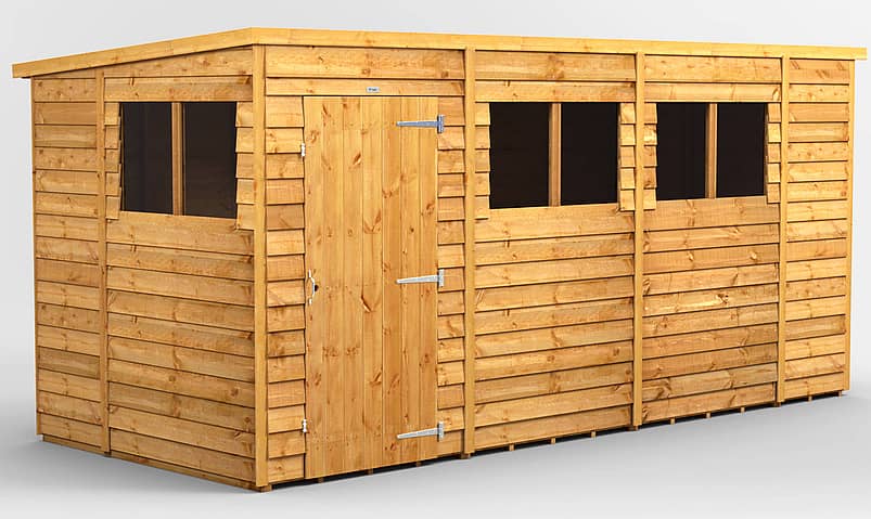 Power 6x14 Overlap Pent Wooden Shed