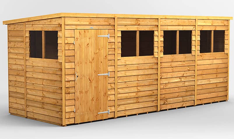 Power 6x16 Overlap Pent Wooden Shed