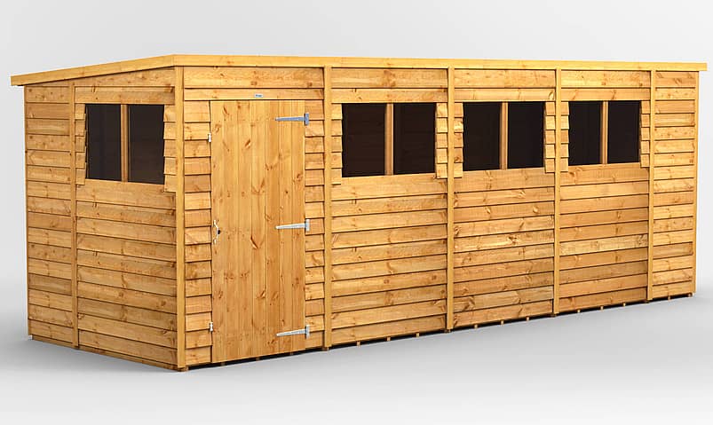Power 6x18 Overlap Pent Wooden Shed