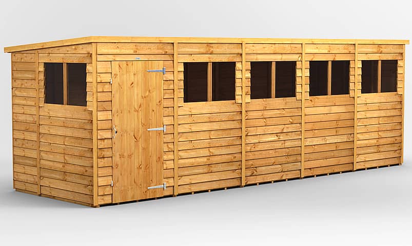 Power 6x20 Overlap Pent Wooden Shed